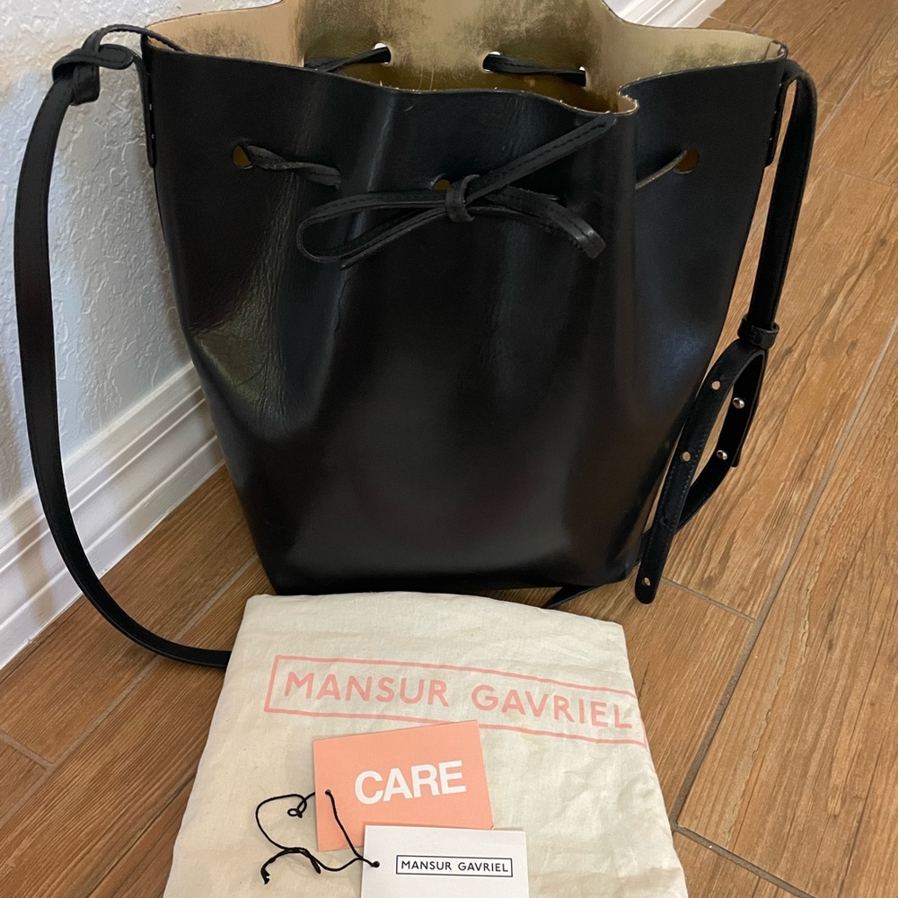 Mansur Gavriel Black Bucket Bag Full Size